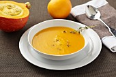 Pumpkin soup with orange and thyme