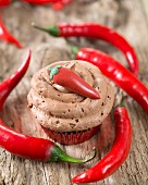 A chocolate and chili cupcake