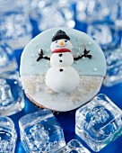 Cupcake mit Fondant-Schneemann