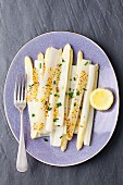 White asparagus with mustard sauce