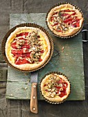Cheese quiche with a crispy nut crust