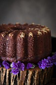 Chocolate orange cake with beetroot, honey, chia seeds and spelt flour