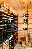 The wine cellar at the restaurant Cote Cuisine, Brittany, France