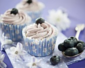 Heidelbeer-Swirl-Cupcakes