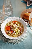 Noodle soup with chicken and vegetables