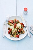 Creamy polenta with thyme, mushrooms and tomatoes