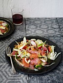 Raw tuna with pink grapefruit and fennel