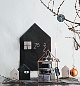 Parcels for Advent calender wrapped in black and white paper