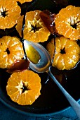 Clementines in caramel syrup with brandy and vanilla