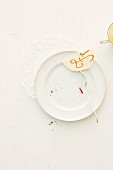 Crumbs and the remains of a Christmas cake on a plate