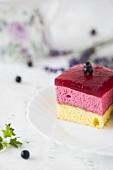 Sponge cake with redcurrant cream and redcurrant jelly