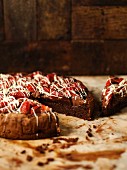 Gluten-free chocolate cake with strawberries