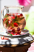 Sparkling Cranberry Cooler with Strawberries and Raspberries