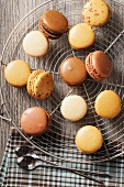 Macaroons in different shades of brown