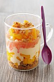 Trifle with mango and grapefruit