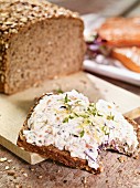 Wholemeal rye bread with a quark spread