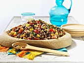 Quinoa salad with peppers, sweet corn and beans (Bolivia)