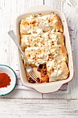 Beef enchiladas with beans