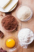 Ingredients for chocolate biscuits