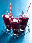 Raspberry and beetroot smoothies