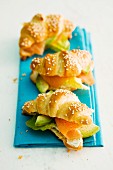 Croissants with salmon and avocado