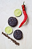 Vegan chilli and lime chocolate biscuits
