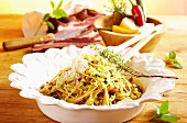 Zucchini-Speck-Spaghetti