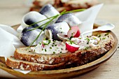 Herring bread with radish cream