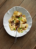 Ravioli with brown butter and truffles