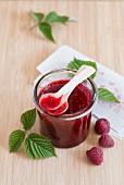 A jar of raspberry jam