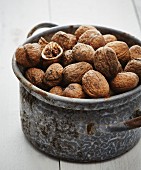 Walnuts in an old pot