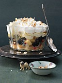 Apple trifle with blackberries and ginger