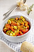 Curried vegetables with herbs