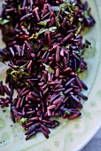 Cooked black rice (close-up)