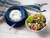 Tzatziki and Greek salad