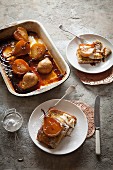 French toast with baked pears