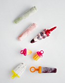 Various homemade ice lollies