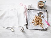 Homemade, oven-baked low carb muesli