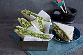 Mozzarella, courgette and basil sandwiches