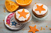 Christmas orange and marzipan cupcake