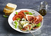 Caprese with figs and ham