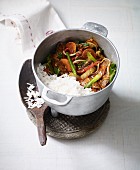 Entenbrust mit Gemüse & Reis (Asien)