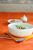 Garlic soup with croutons