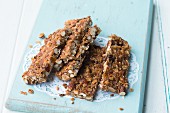 Muesli bars with coconut, nuts and dried fruit