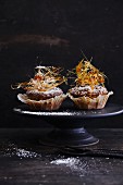 Gluten-free carrot mushrooms with caramel nests