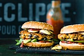 Vegan Mexican burgers with soya patties