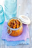 Squash chutney with red onions and spices