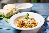 Risotto all'abruzzese (risotto with cauliflower and spicy sausage, Italy)