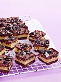 Chocolate caramel wafers with Oreo biscuits