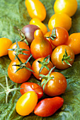 Cherry tomatoes in various colours